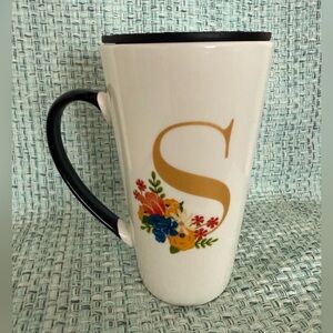 Floral S Monogrammed Travel Mug - 16oz